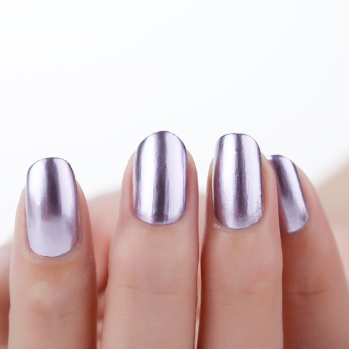 Esmalte de uñas metálico efecto espejo plateado recubrimiento de esmalte de uñas súper brillante - Imagen 20 de 33