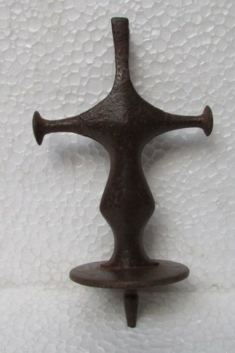Vintage Old Iron Solid Heavy Duty Handcrafted Sword Handle / Hilt Collectible - Picture 3 of 8
