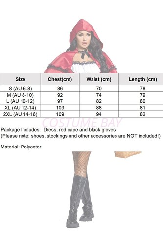 Women Ladies Little Red Riding Hood Halloween Maid Oktoberfest Fairytale Costume - Picture 4 of 53