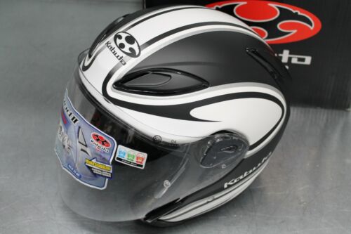 Bonito Nuevo Casco Plano Kabuto AVAND II Blanco y Negro Talla Extra Pequeño Nuevo - Imagen 2 de 7