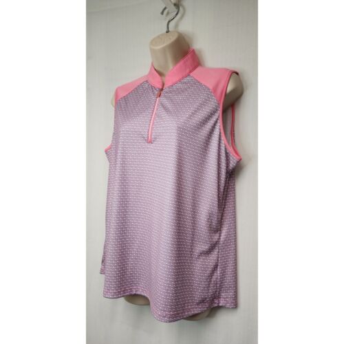 Greg Norman/Izod Women Golf Polo Shirt Multicolor Pink/White & Yellow Size XL - Picture 3 of 12