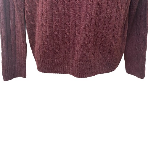 OFFICERS CLUB Augerbine Cable Knit Sweater Crewneck Elbow Patch Fair Isle Size L - Picture 5 of 10