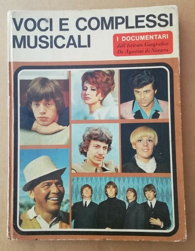 libro VOCI E COMPLESSI MUSICALI i documentari De Agostini Mina Beatles Celentano