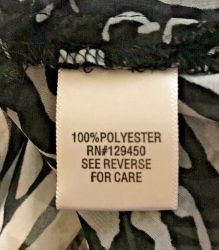 OLEG CASSINI Woman Blouse Tunic Sheer Black / White / Grey Animal Print Size 0X - Picture 8 of 9