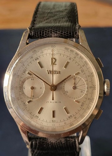 Vetta Chronograph Oversize Vintage Valjoux 23 Extremely Rare, great Condition