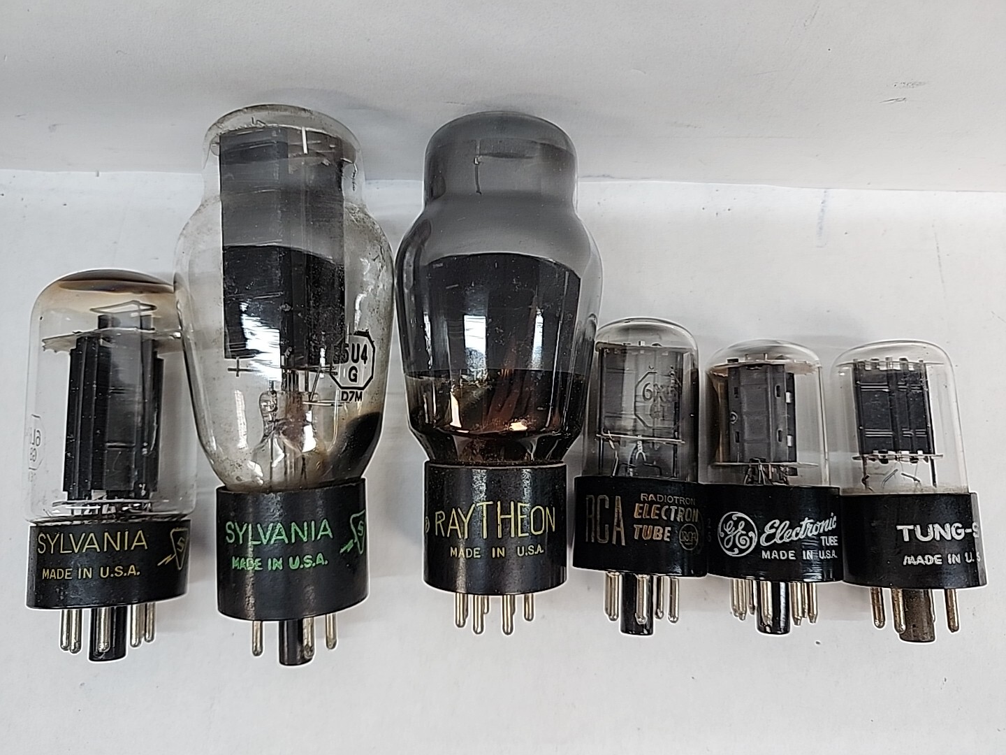 Vintage Untested SET of 6 Various Brand Vacuum Tubes for Radio Electronics