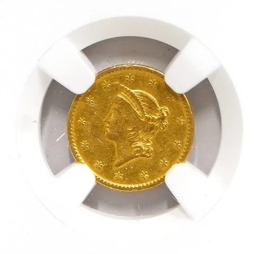 1849 Open Wreath Liberty Gold $1 Dollar NGC XF Details