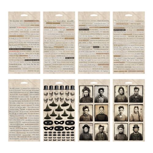 Tim Holtz Halloween 2024 Sticker Book, Collage Strips & Backdrops - 3 Items - Picture 2 of 9