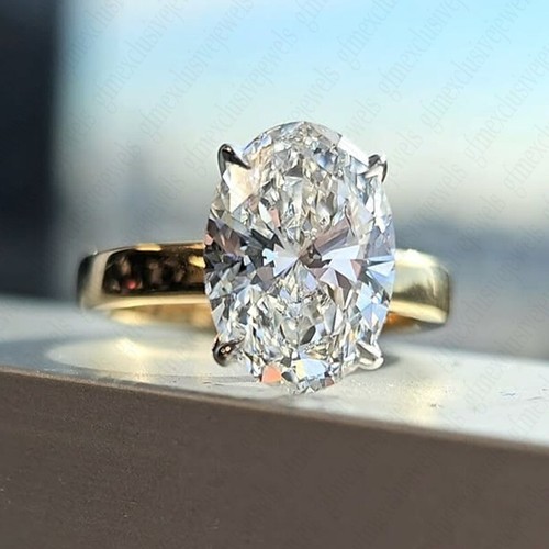 3.00Ct IGI E VS1 OVAL CUT LAB GROWN DIAMOND ENGAGEMENT RING IN 14K TWO-TONE GOLD - Picture 2 of 16