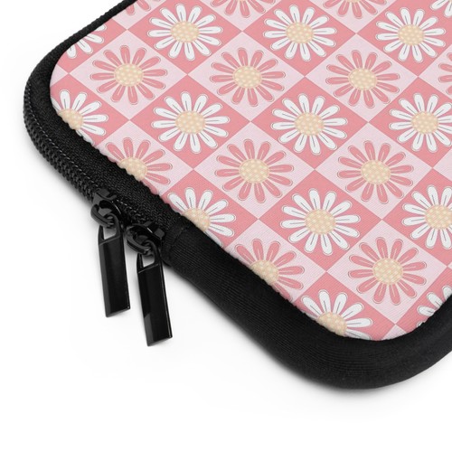 Retro Flower Pink Pastel Laptop Sleeve, 5 Sizes Available, Groovy Vibes - Picture 5 of 13
