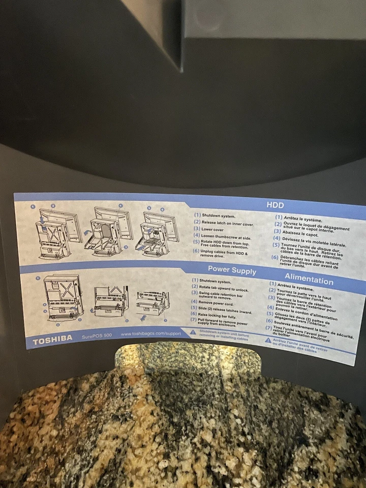Lote de 4 - Carcasa exterior IBM Toshiba SurePOS 500 Series 4852 73Y0961 5472423 Foto 3 de 4
