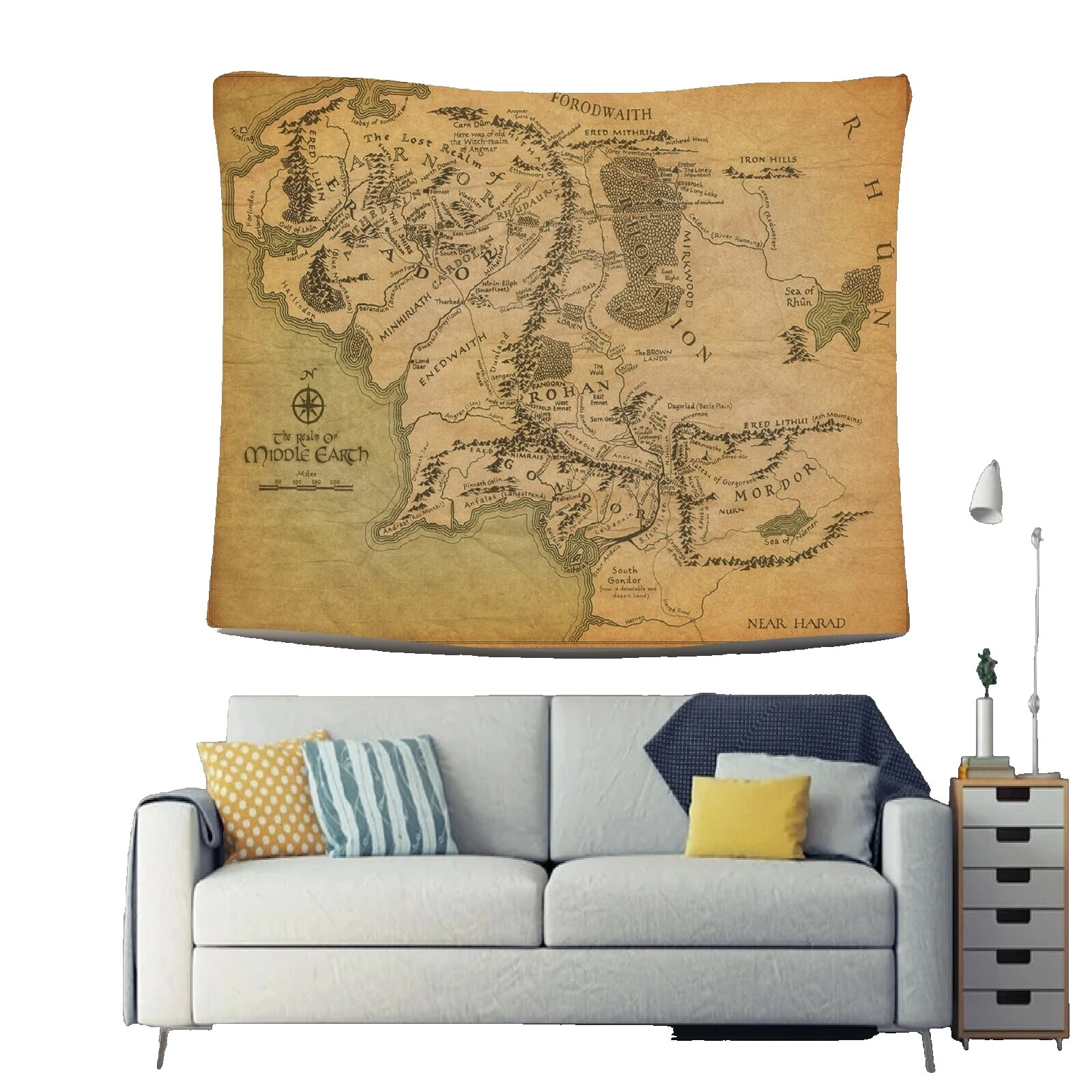 World Map Tapestry Tapestries