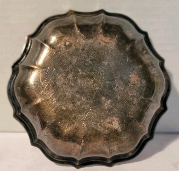 Bandeja de plata de Chippendale #692 International Silver Company caramelo, jabonera Foto 2 de 4