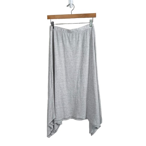 Eileen Fisher Linen Jersey Midi Skirt Gray Striped Women's M - Picture 1 of 7