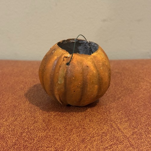 Antico contenitore caramelle Halloween mini zucca Jack O lanterna anni 30 cartapesta - Foto 5 di 7