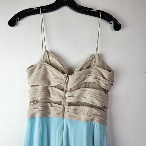Hailey Logan by Adrianna Papell 7/8 Prom Spaghetti Strap Hi Low Blue Dress Gown - Picture 5 of 8