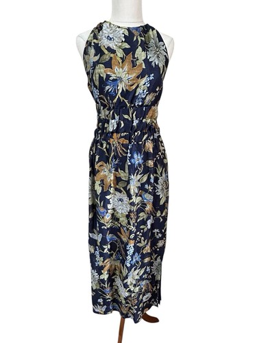 Vestido Sir the Label Lilian espalda cruzada azul marino talla 1 AU 8 EE. UU. 4 divisiones laterales - Imagen 7 de 15