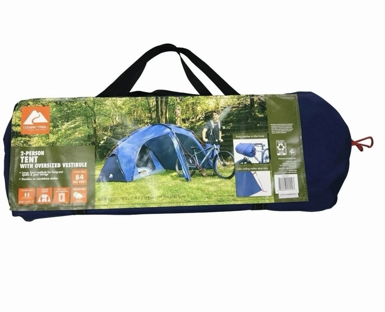 Ozark Trail 2 Person Tent/Shelter with Oversized Vestibule, Blue - Brand New
Opens in a new window o