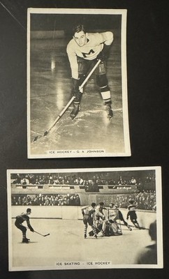 1937 Ice Hockey Cards   G.A. Johnson + Action   Pair)