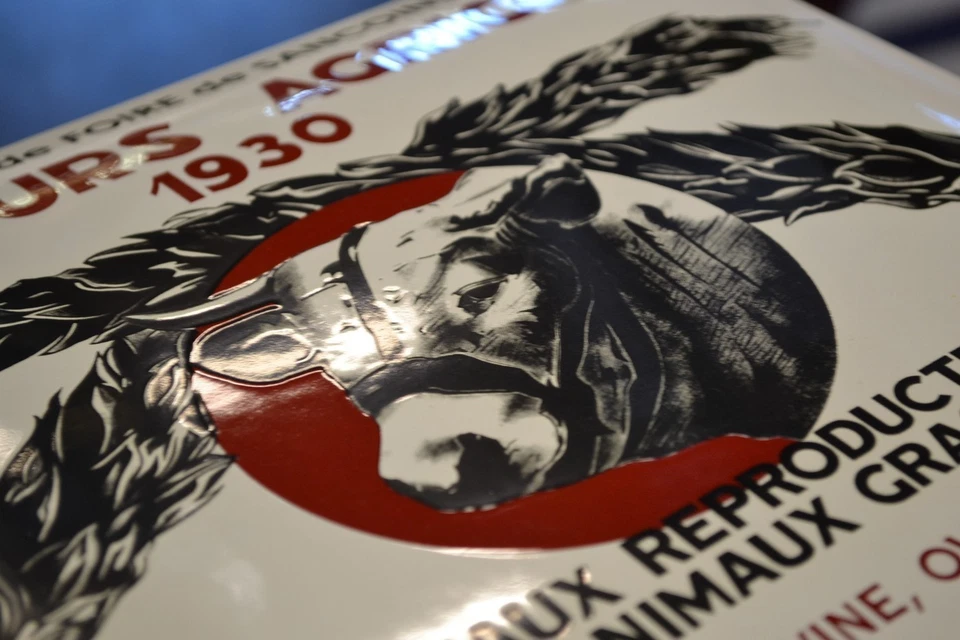 Plaque émaillée CONCOURS agricole 1930 SANCOINS - Photo 3/3