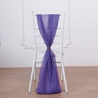 5 Purple Premium Chiffon Wide CHAIR SASHES Wedding Party Reception Decorations