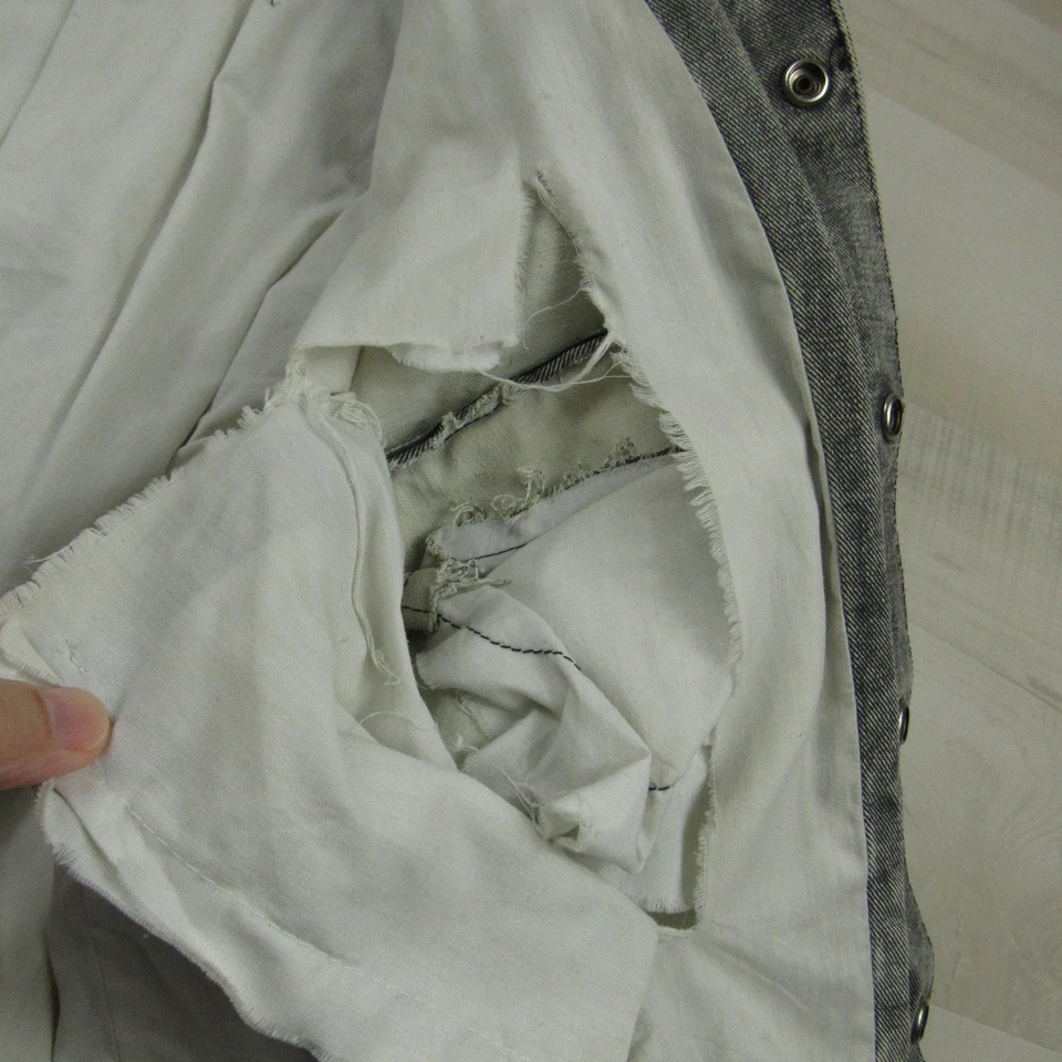 Vintage Guess Jacket Mens Small Gray Black Denim George Marciano Marty McFly - Image 4 of 4