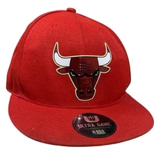 Ultra Game NBA Bulls Red Men's One Size 100% Polyester Snapback Hat