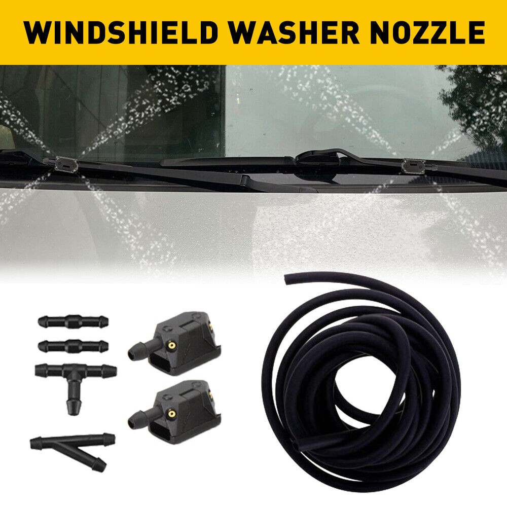 Universal Car Windshield Wiper Washer Squirter Nozzle Spray Jet Kit Fluid Hose A