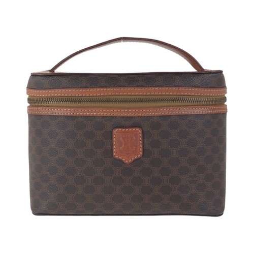 CELINE Macadam M93 Handtasche Kosmetiktasche braun gold Hardware PVC/Leder