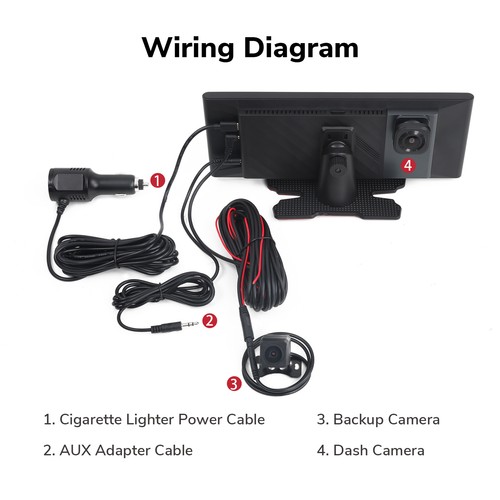 10.2Inch Portable Car Stereo Radio Wireless Apple Carplay Android Auto AUX/FM 4K - Picture 17 of 18