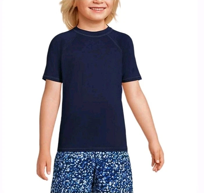 Protector contra erupciones Lands' End para niños talla XXS 2-3 azul oscuro manga corta niños nadar verano Foto 2 de 4