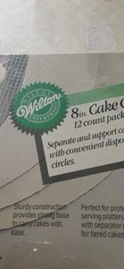 Wilton 8 Inch Cake Circles 12 Count  New Sealed cardboard cake base 2104-80