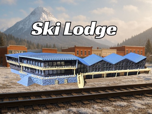 Ski Lodge Model Kit - Scale Model for Train Layout T, Z, N, HO, S, & O Scales - Picture 3 of 12
