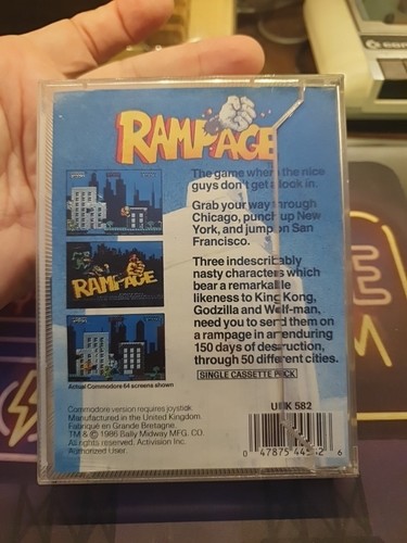 RAMPAGE X COMMODORE 64 GIOCO ORIGINALE CASSETTA C64 GAME ACTIVISION BALLY MIDWAY - Afbeelding 3 van 6