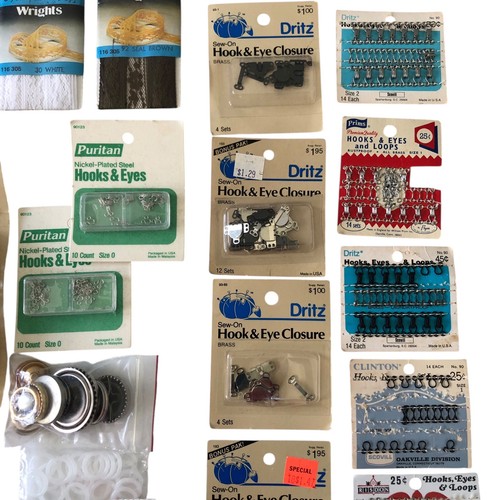 Posten Vintage Nähen Beschläge Dritz Prims Haken Ösen Schlaufen Schnalle Knopf Abdeckungen - Bild 9 von 16