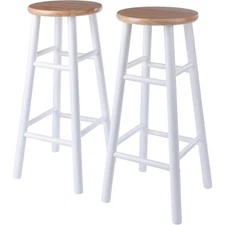 Winsome Huxton 2-Pc Bar Stool Set, Natural and White