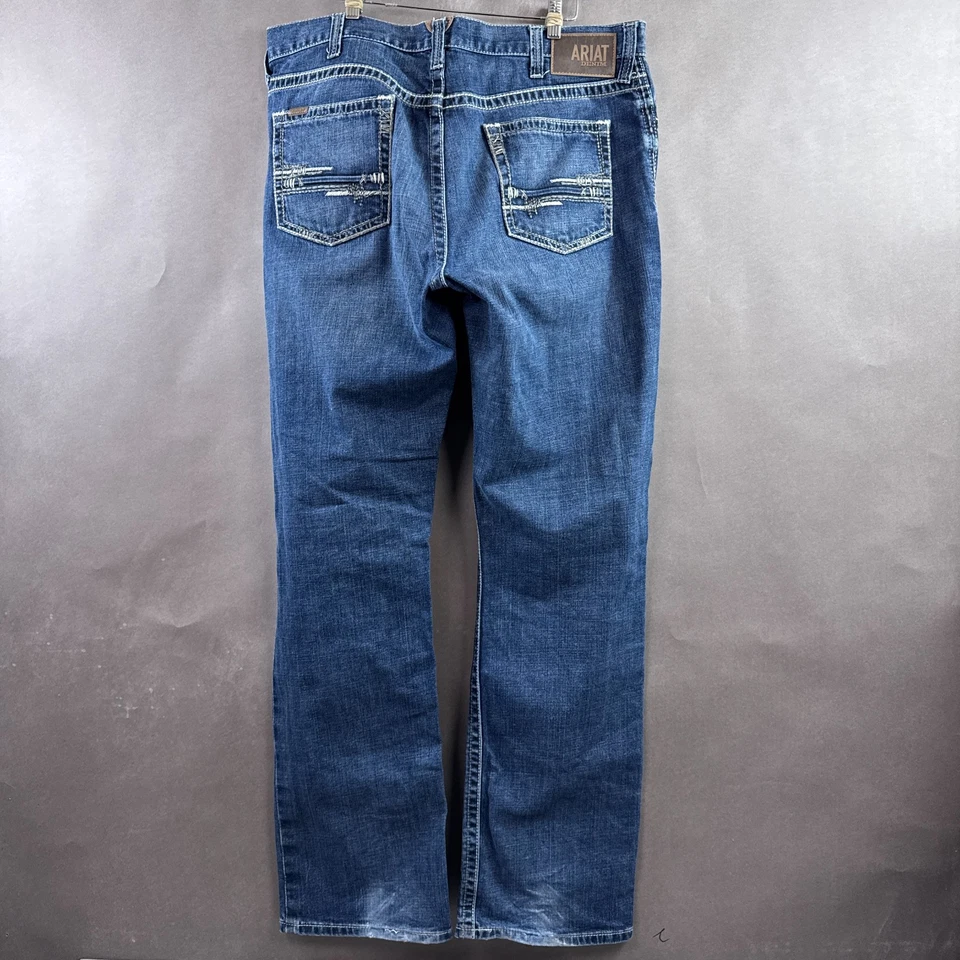 Jeans Ariat Hombre 38x36 Azul M4 Bootcut Adkins Turnout Western Distress (Etiqueta 36x36) Foto 3 de 4