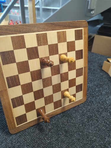Deluxe Hardwood Folding Travel 12 Inch Magnetic Chess Set(2017) - Picture 4 of 7
