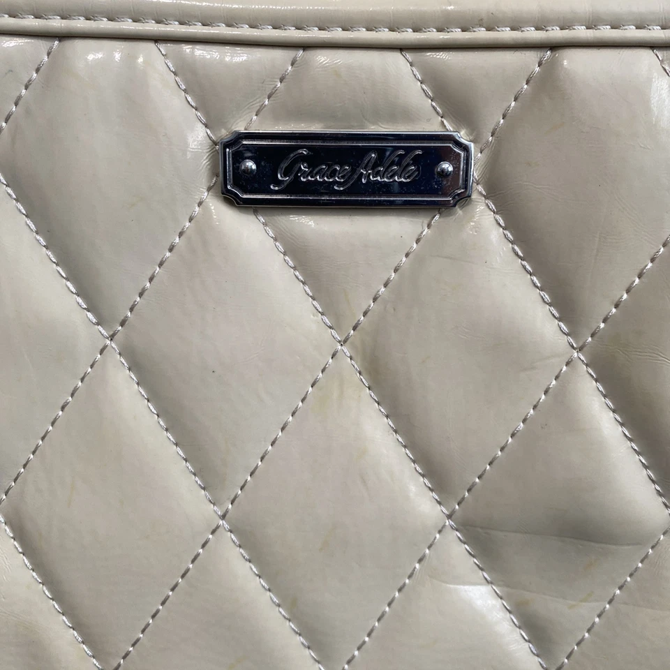 Grace Adele Elegante Alex Crema Beige Bolso de Mano Cartera Bolso de Hombro Forrado Acolchado Foto 2 de 4