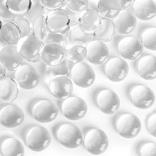 1LB Clear Flat Glass Marbles, Vase Filler Glass Pebbles Floral Beads Table Aquar
