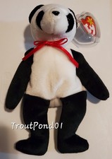 Ty Beanie Babies Baby Fortune the Panda Bear Dec 6 1997 MWMT Dark Stored 1998