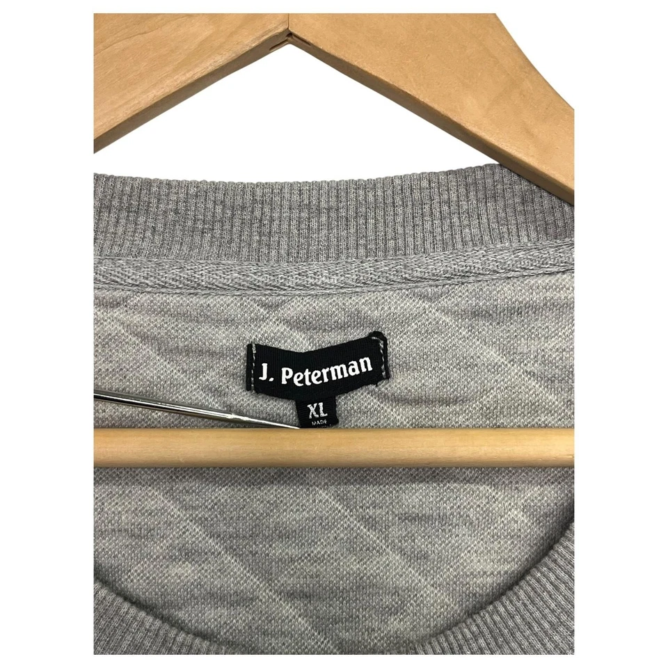 Sudadera Acolchada J. Peterman Para Hombre XL Gris Cuello Redondo Pullover Bolsillo Algodón Foto 4 de 4
