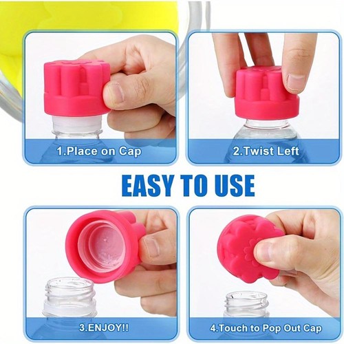 Anti-Skid Scratch-Resistant Food-Grade Safe Silicone Bottle Cap Opener - 4-Piece - Picture 3 of 6