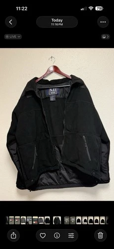 5.11 Tactical Series Black Fleece Full Zip Jacket w/ Zipped Pockets XL 109614 image 8