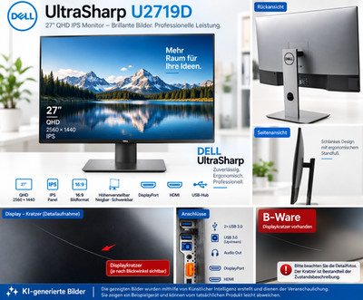 Dell UltraSharp U2719D 27 Zoll Widescreen LCD Bildschirme - B-Ware