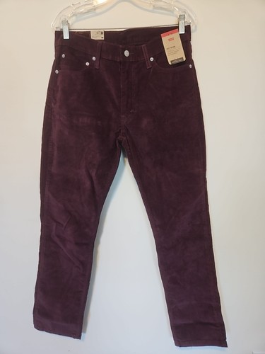 Levis 511 Slim-Fit Corduroy Men's 33x32 Pants Deep Burgundy Purple 6017 Stretch - Picture 1 of 3