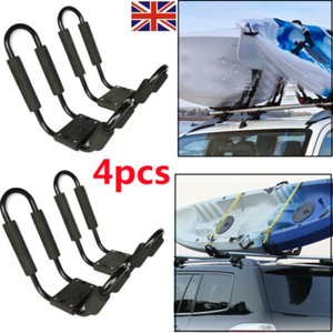4pcs Heavy Duty Kayak Canoe Carrier Car Roof Rack Double J Bars And Straps Ebay