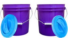 2 Gallon Purple Food Grade Bucket Pail with Screw on Lid Pack of 2 