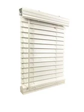US Window And Floor 2" Faux Wood 33.5" W x 60" H, Inside Mount Cordless Blinds, 