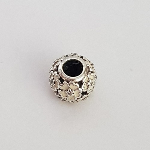 Genuine Pandora Primrose Meadow White Flower Silver Enamel CZ Charm 791488EN12 - Picture 6 of 9